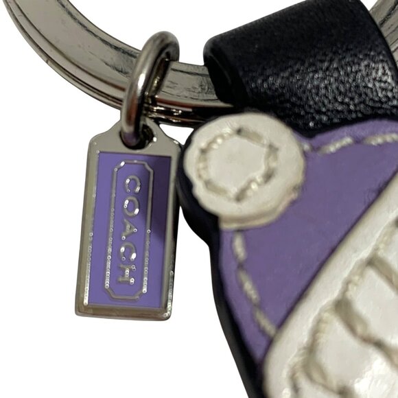 Coach Penguin Leather Keyring Charm Keychain Fob Lilac/Purple - Picture 2 of 9